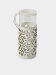 RUDI - Messina Leather and Glass Pitcher (42oz/1.2L) - White - ABASK - 