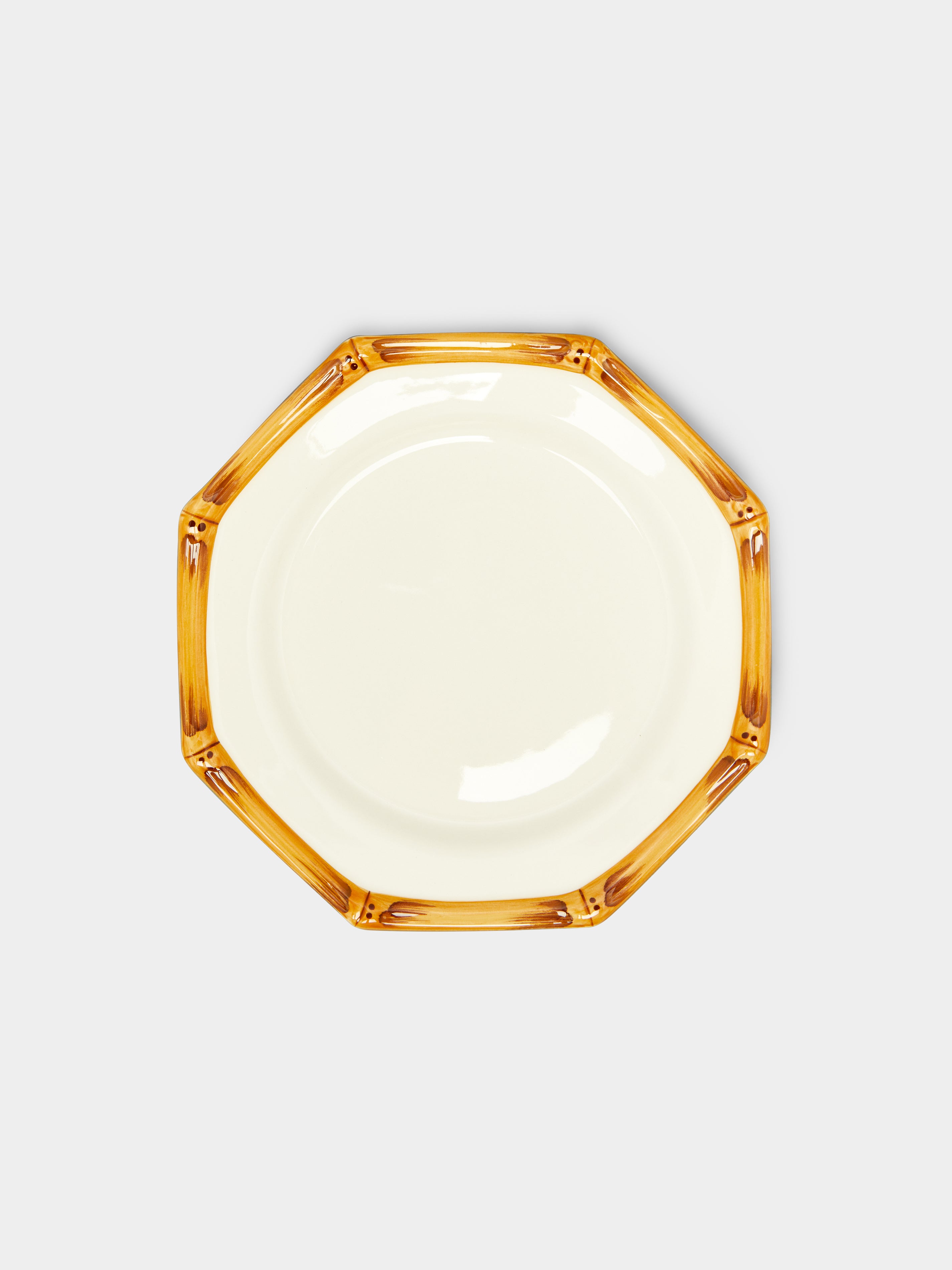 Bamboo Hand-Painted Ceramic Salad / Dessert Plates – 9in/22.5cm (Set of 4)