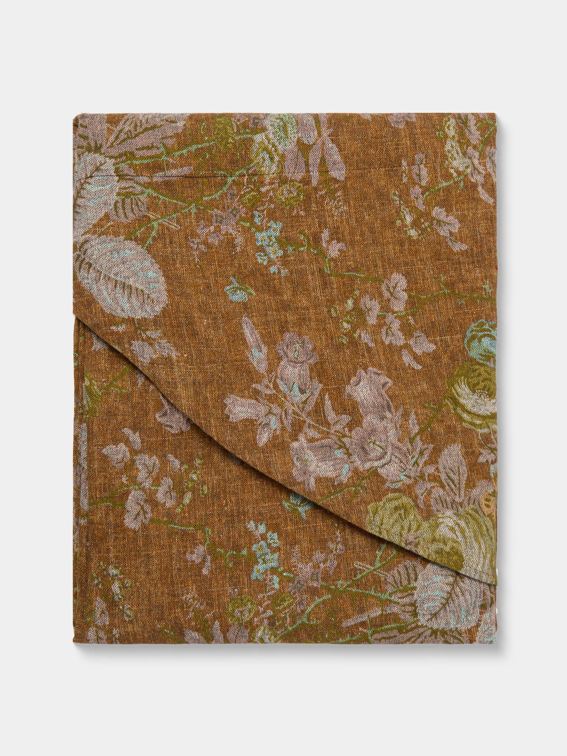 D'Ascoli - Seville Printed Linen Round Tablecloth (118in/3m) - Brown - ABASK