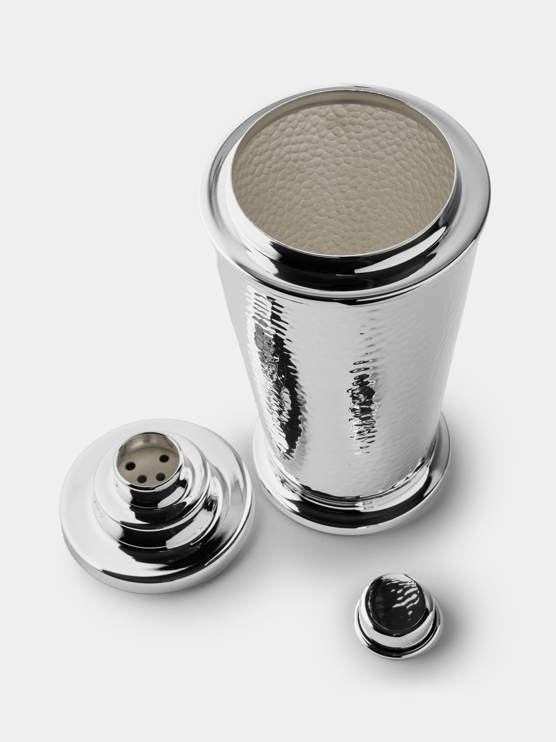 Pampaloni - Silver-Plated Hammered Large Cocktail Shaker - Silver - ABASK