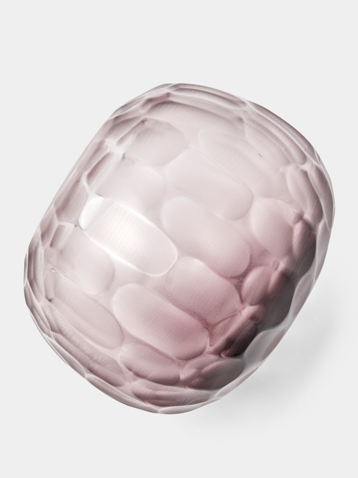 Micheluzzi Glass - Riccio Ametista Bamboo Hand-Blown Murano Glass Vase (6.5in/16.5cm) - Purple - ABASK