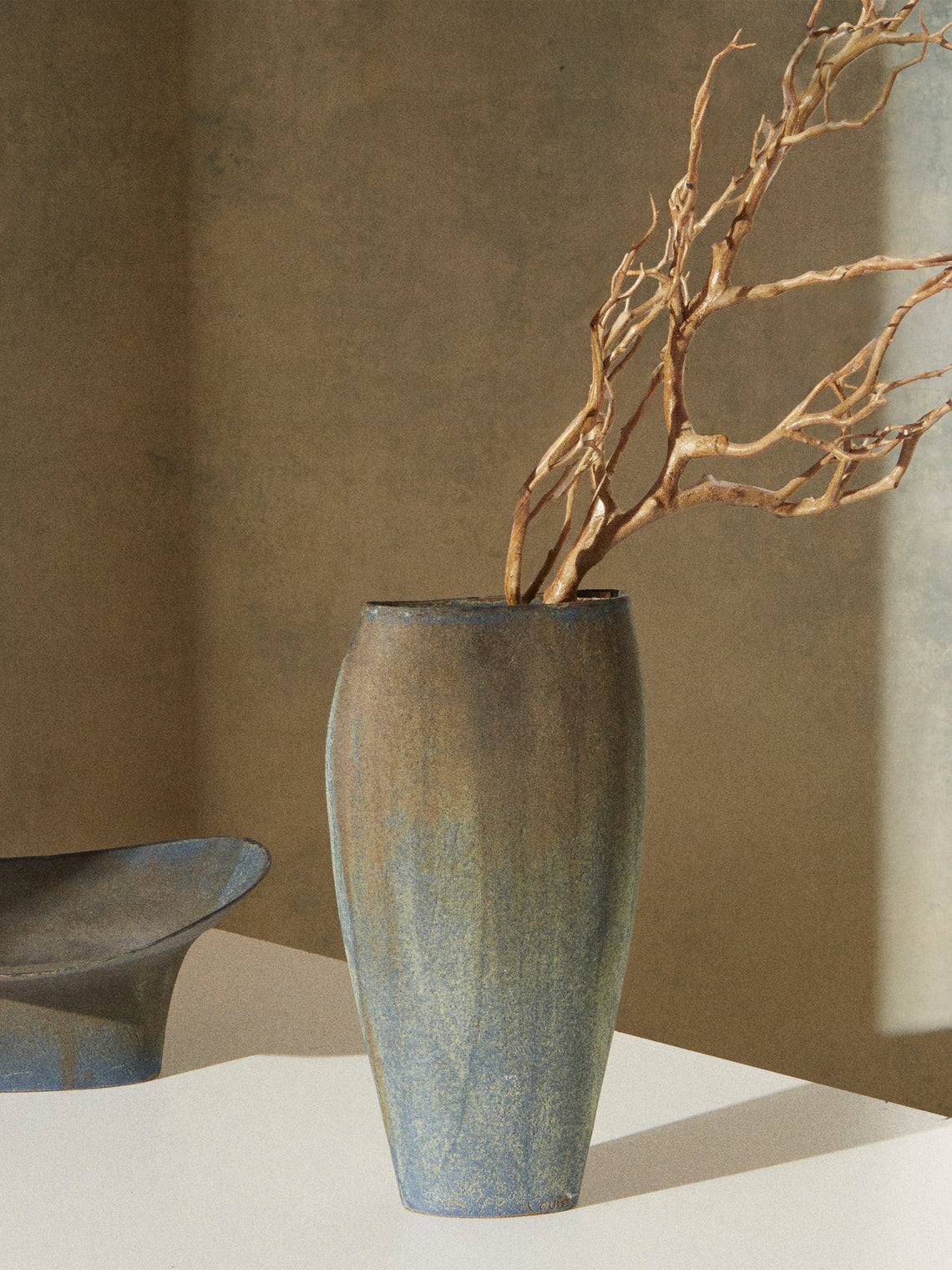 Linda Ouhbi - 21/2025 Hand-Built Stoneware Vase (15.5in/39cm) - Blue - ABASK