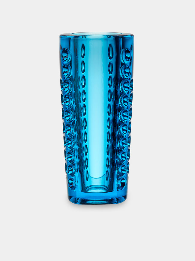 Antique and Vintage - 1960s Murano Glass Vase (9.5in/24.5cm) - Blue - ABASK - 