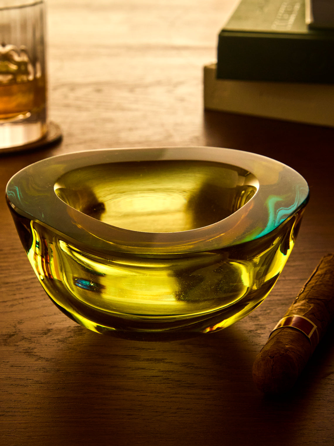 Antique and Vintage - 1970s Murano Glass Ashtray - Green - ABASK