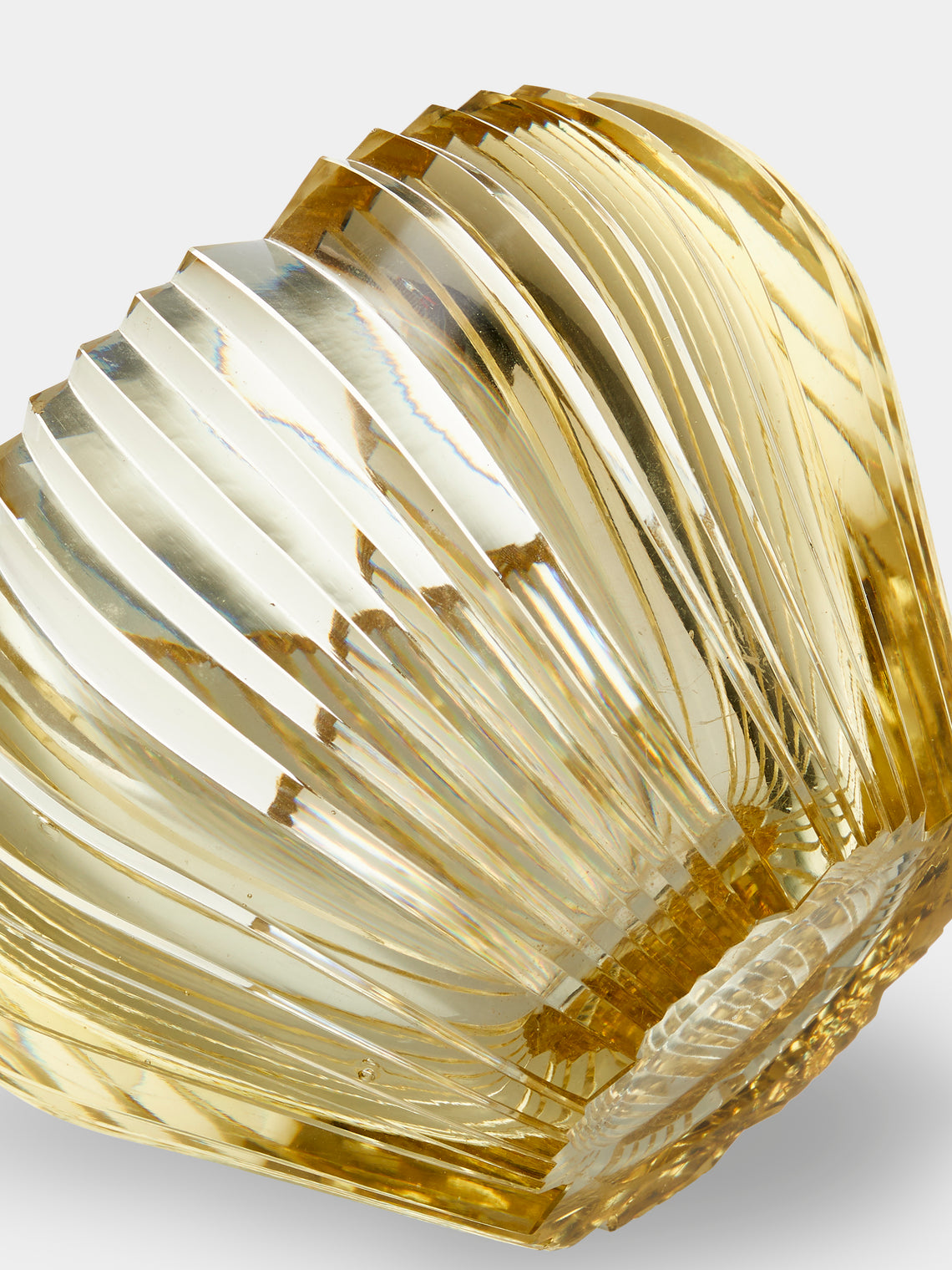 Antique and Vintage - 1950s Daum Crystal Vase (7in/17.5cm) - Yellow - ABASK