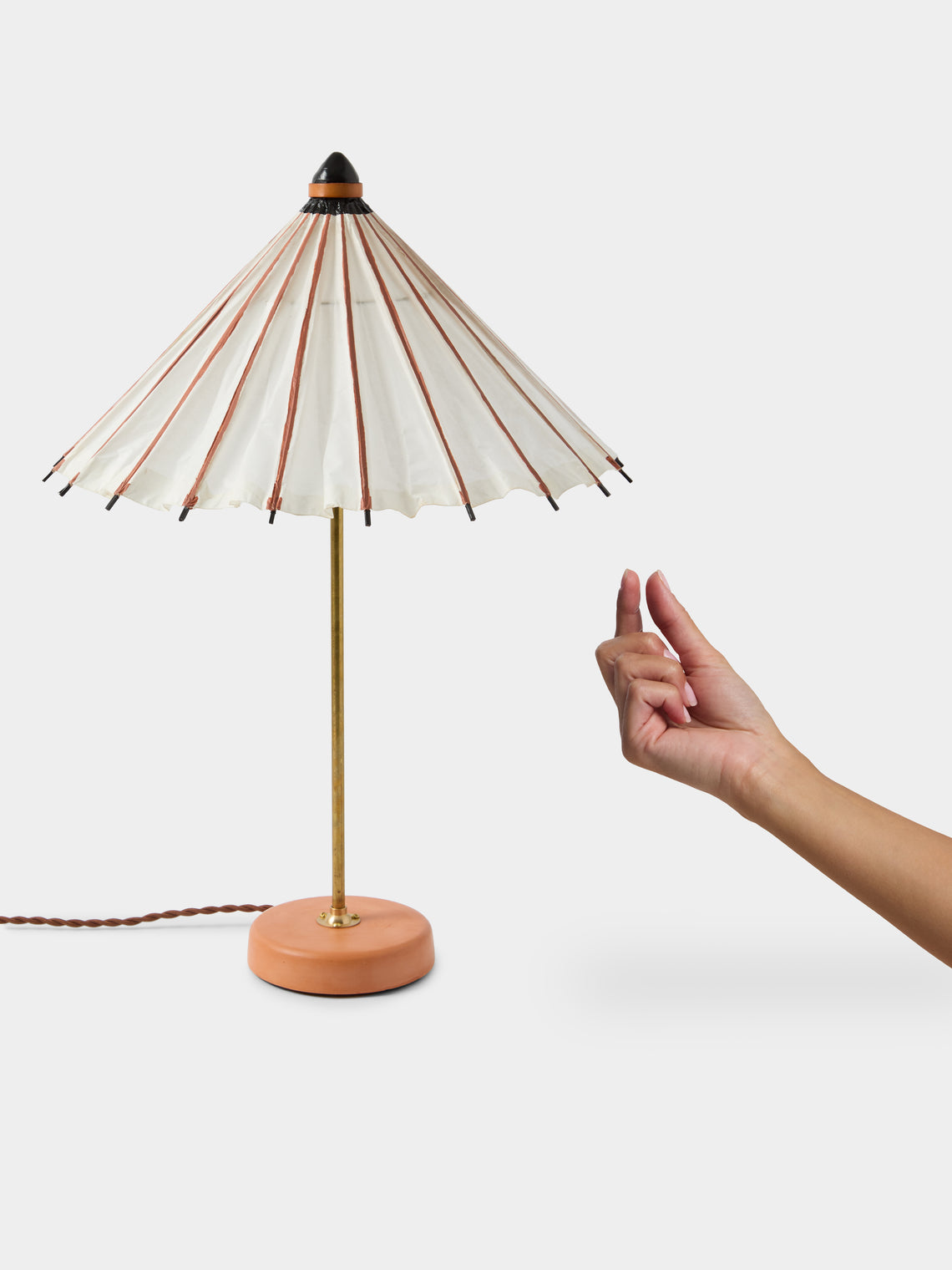 Tennant New York - Vintage Parasol, Bamboo and Coconut Table Lamp - Beige - ABASK