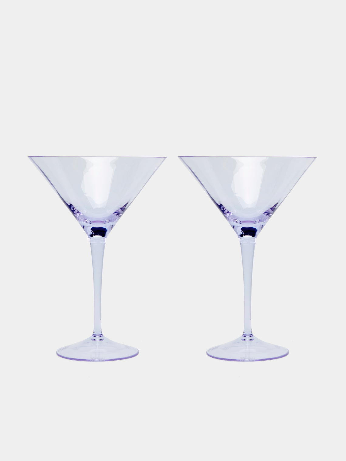 Moser - Optic Hand-Blown Crystal Martini Glasses (Set of 2) - Purple - ABASK