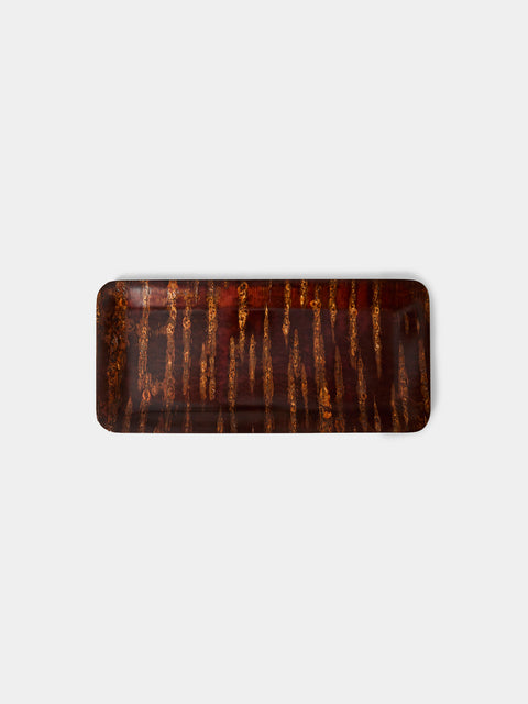 Denshiro - Polished Cherry Bark Tray (12in/30cm) - Brown - ABASK