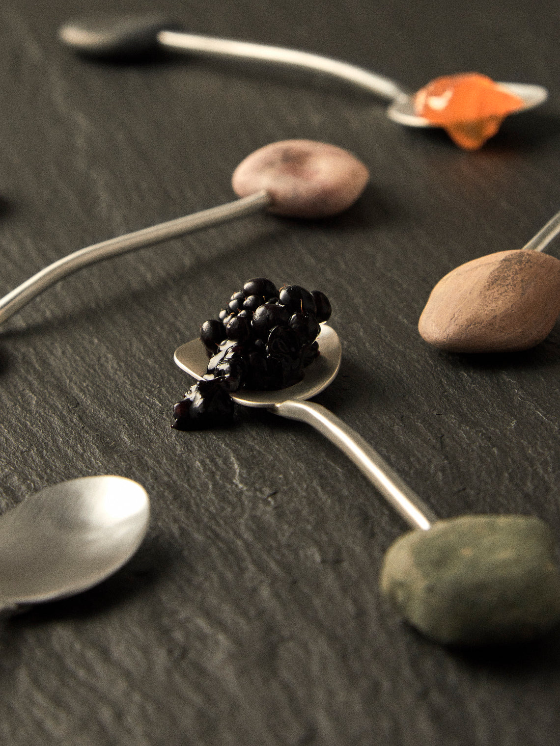 Thalia Maria Silver - Sterling Silver and Pebble Dessert Spoons (Set of 6) - Silver - ABASK