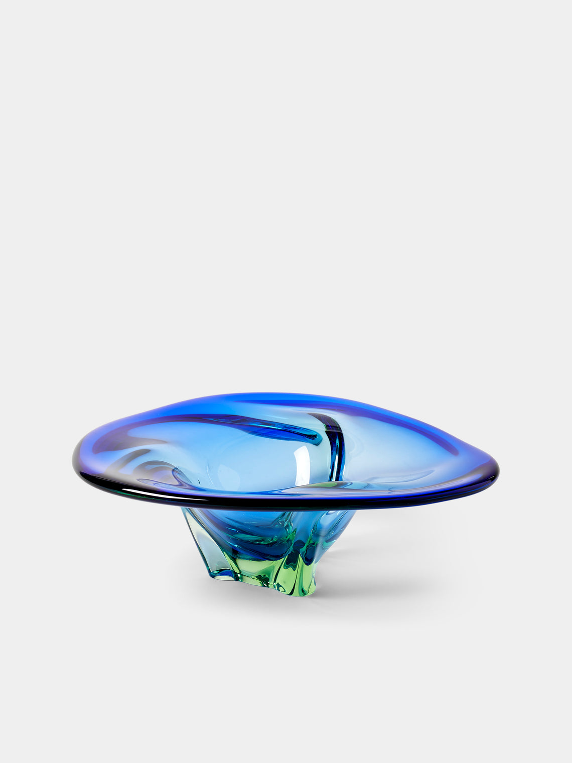 Antique and Vintage - Mid-Century Murano Glass Bowl - Blue - ABASK - 