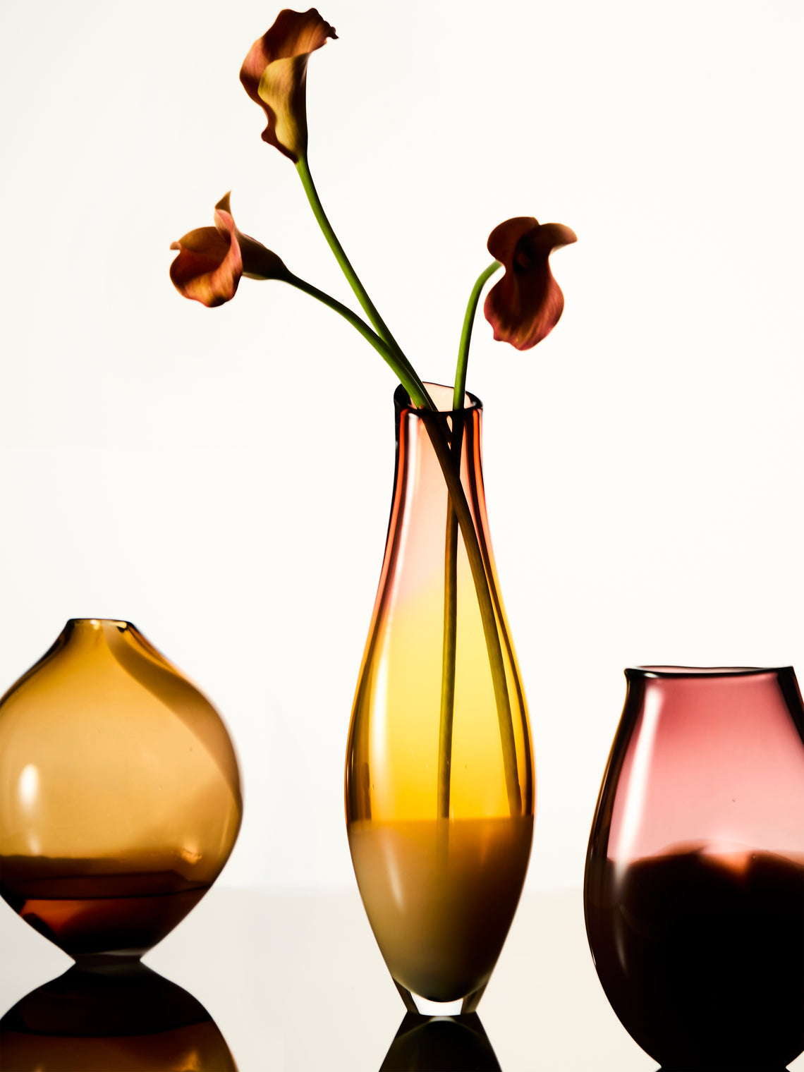 Michele Oberdieck - Archive Cinnamon Cigarillo Hand-Blown Glass Vase (19in/48cm) - Orange - ABASK