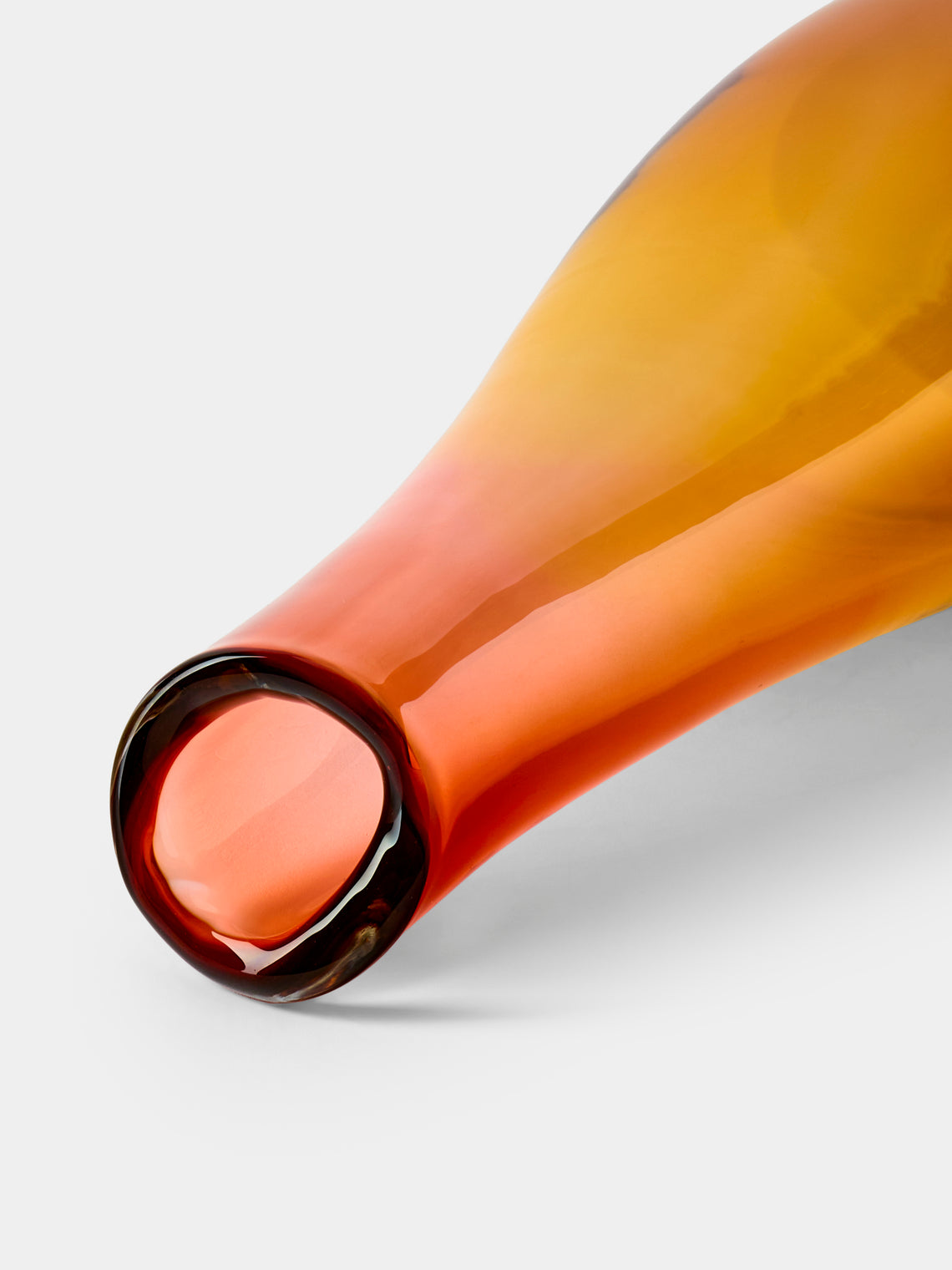 Michele Oberdieck - Archive Cinnamon Cigarillo Hand-Blown Glass Vase (19in/48cm) - Orange - ABASK