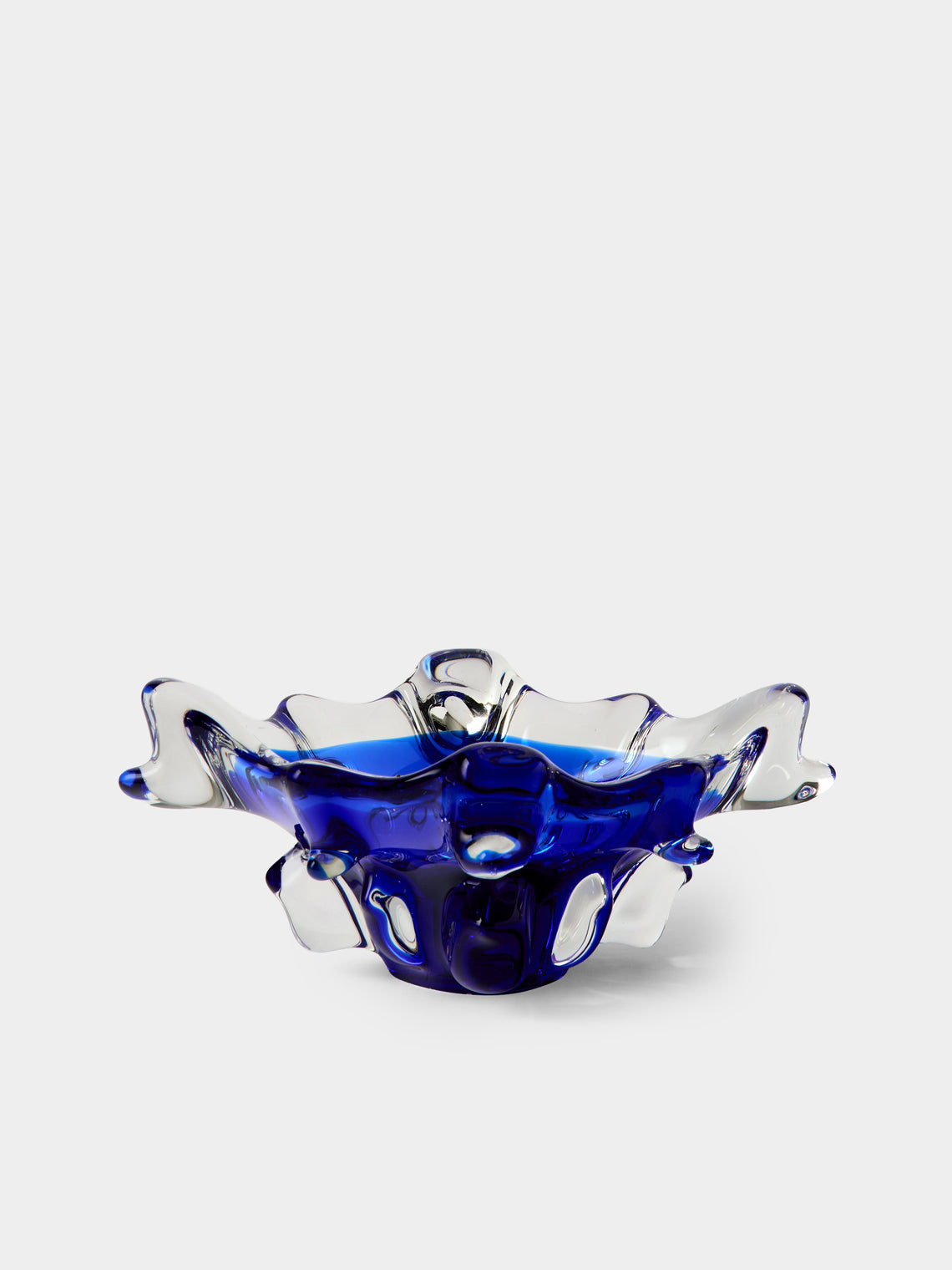 Antique and Vintage - Mid-Century Crystal Ashtray - Blue - ABASK - 
