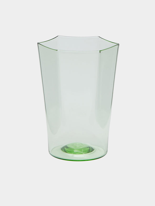 Yali Glass - Venexia Hand-Blown Murano Glass Small Tumblers (Set of 2) - Green - ABASK- 