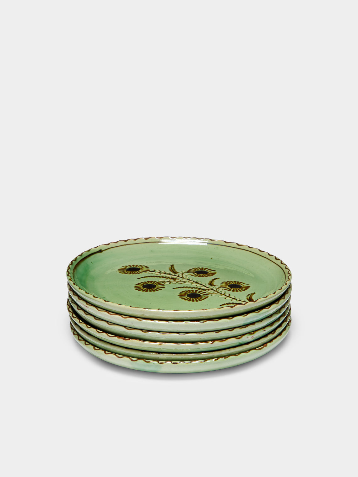 Poterie d’Évires - Flowers Hand-Painted Ceramic Small Plates (Set of 6) -  - ABASK