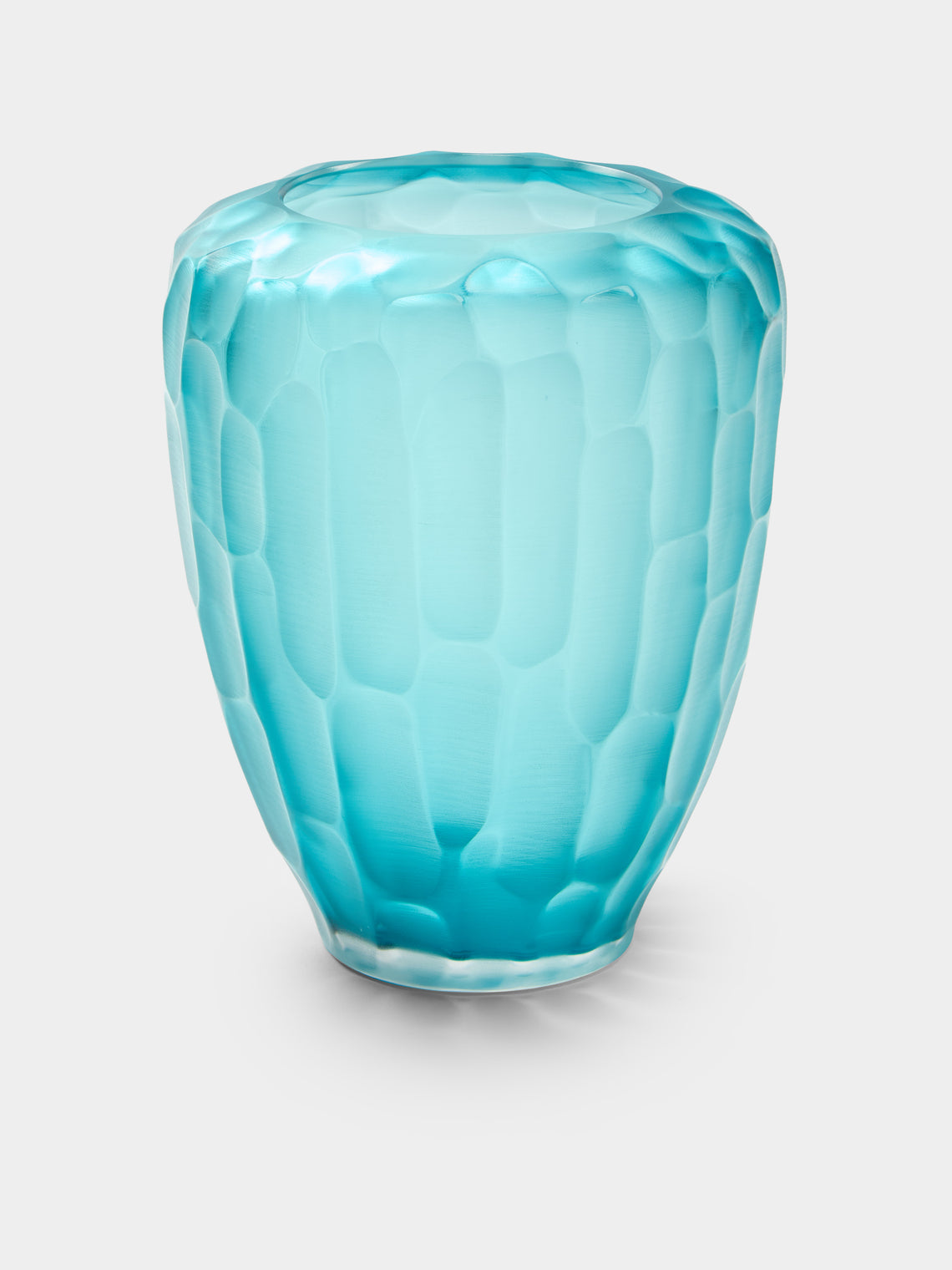 Micheluzzi Glass - Goccia Acqua Bamboo Hand-Blown Murano Glass Vase (9in/23cm) - Blue - ABASK - 