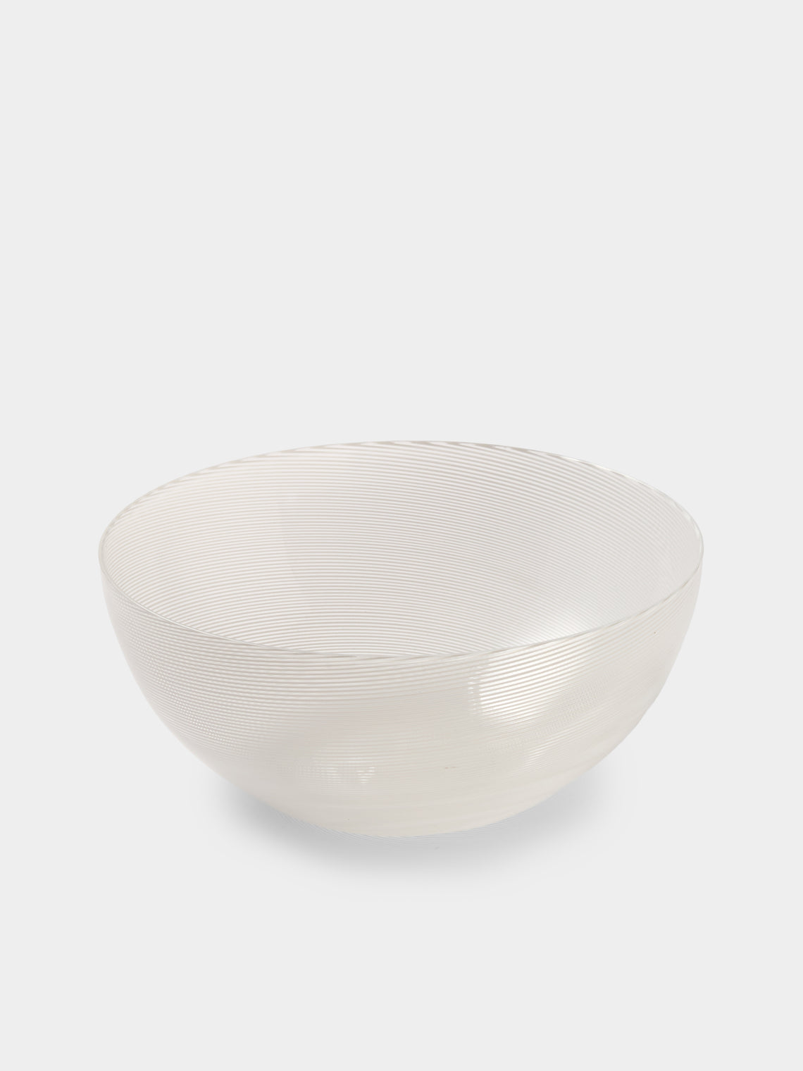 Antique and Vintage - 1960s Venini x Tapio Wirkkala Filigrana Murano Glass Bowl - White - ABASK - 