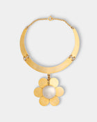 Mahnaz Collection - Women's Vintage 1975 Pierre Cardin French Gold-Tone and Silver-Tone Flower Necklace - Gold - ABASK - 