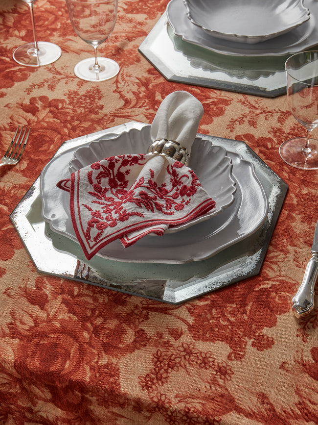 Borgo delle Tovaglie - Octo Mirrored Glass Placemats (Set of 6) - Silver - ABASK