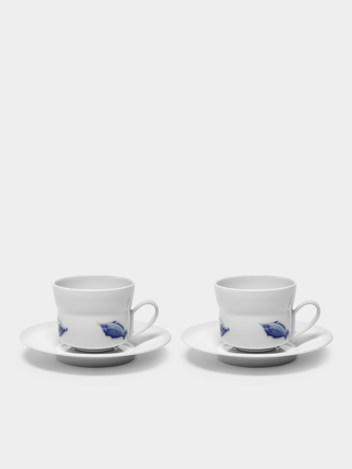 Hering Berlin - Ocean Porcelain Coffee Cup and Saucer (Set of 2) - White - ABASK