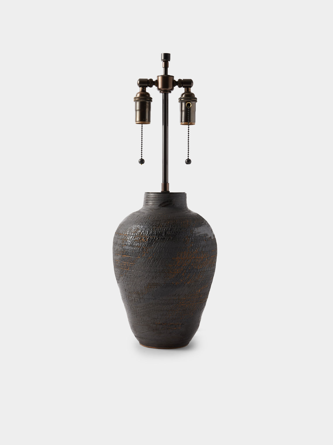 Peter Speliopoulos Projects - Hand-Glazed Stoneware Table Lamp - Black - ABASK - 