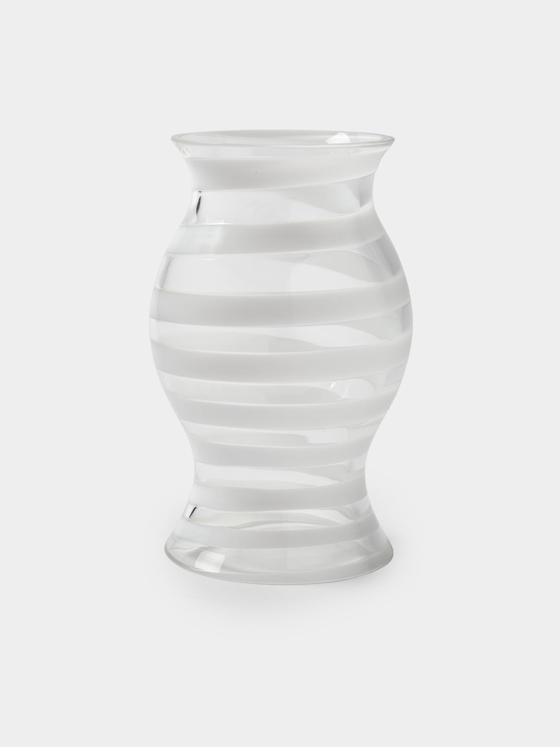 Yali Glass - Nastro Hand-Blown Murano Glass Candle Cover - White - ABASK