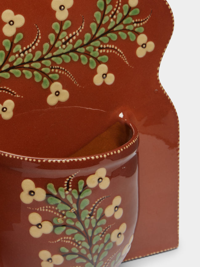 Poterie d’Évires - Flowers Hand-Painted Ceramic Single Utensil Holder -  - ABASK
