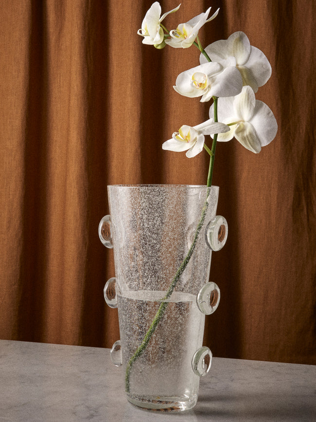 Antique and Vintage - 1970s Barovier & Toso Murano Glass Vase (12in/31cm) - Clear - ABASK