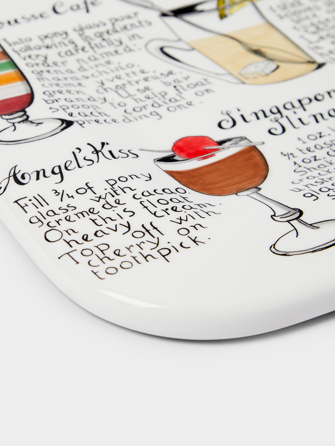 Fornasetti - Cocktail Wood Tray (23.5in/60cm) - Multiple - ABASK
