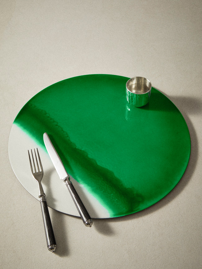 MAAR Design - | Set of 4 | Malachite Hand-Painted Lacquered Placemats - Green - ABASK