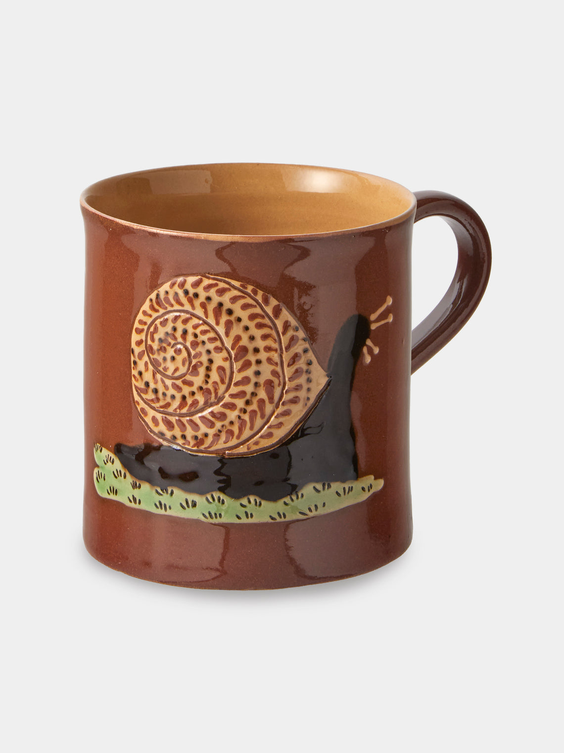 Poterie d’Évires - Animals Hand-Painted Ceramic Mugs (Set of 4) - Light Brown - ABASK