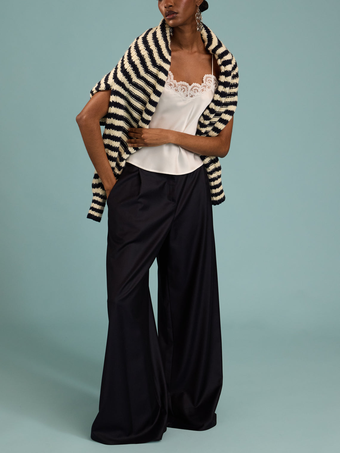 Loretta Caponi - Esmeralda Silk and Lace Top | Size: XS - White - ABASK