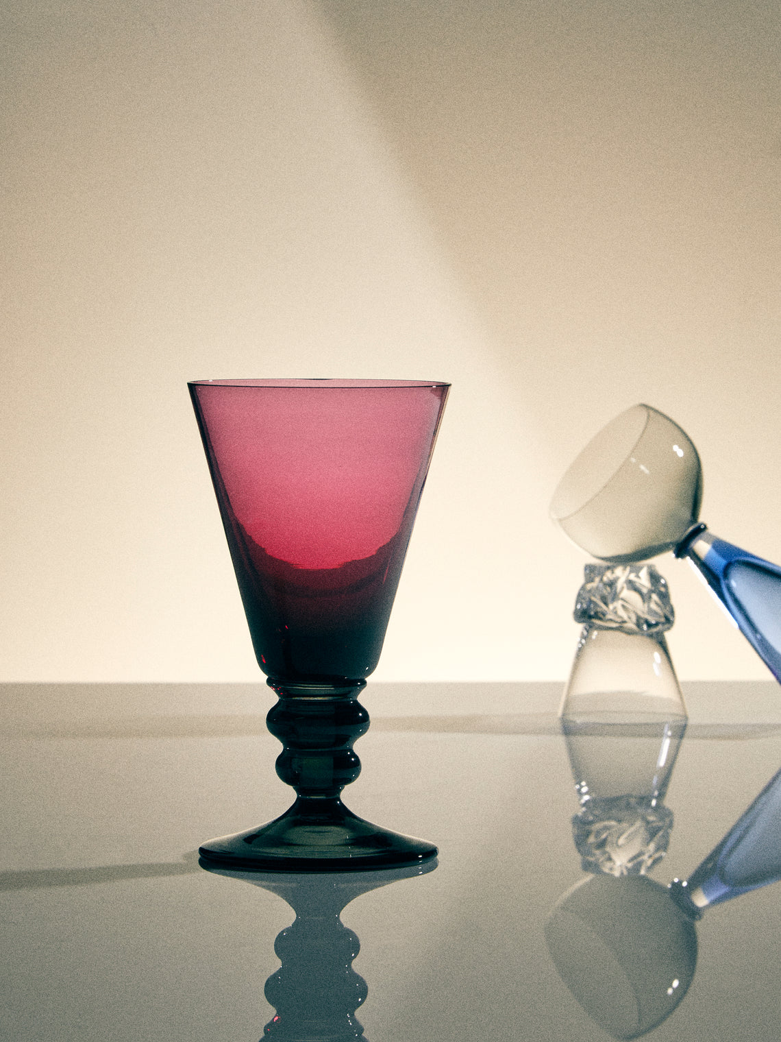 NasonMoretti - Archive Revival 1965 Hand-Blown Murano Wine Glasses (Set of 2) - Red - ABASK