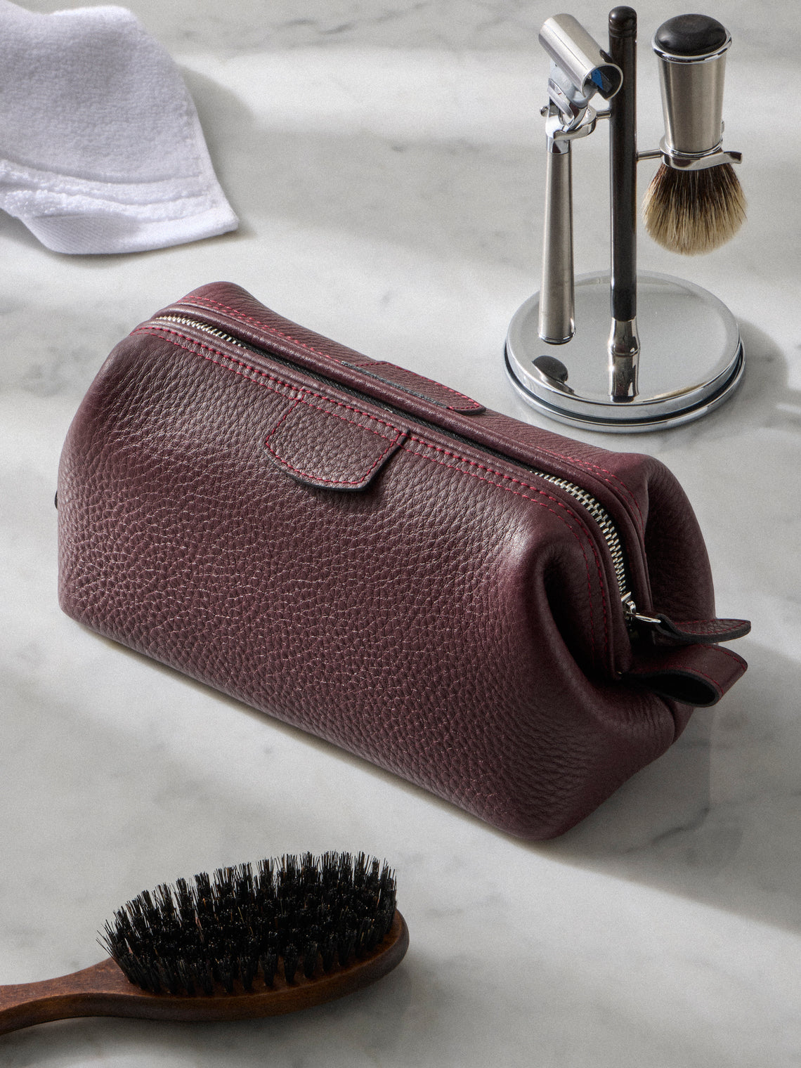 F. Hammann - Mousetrap Leather Medium Wash Bag - Burgundy - ABASK
