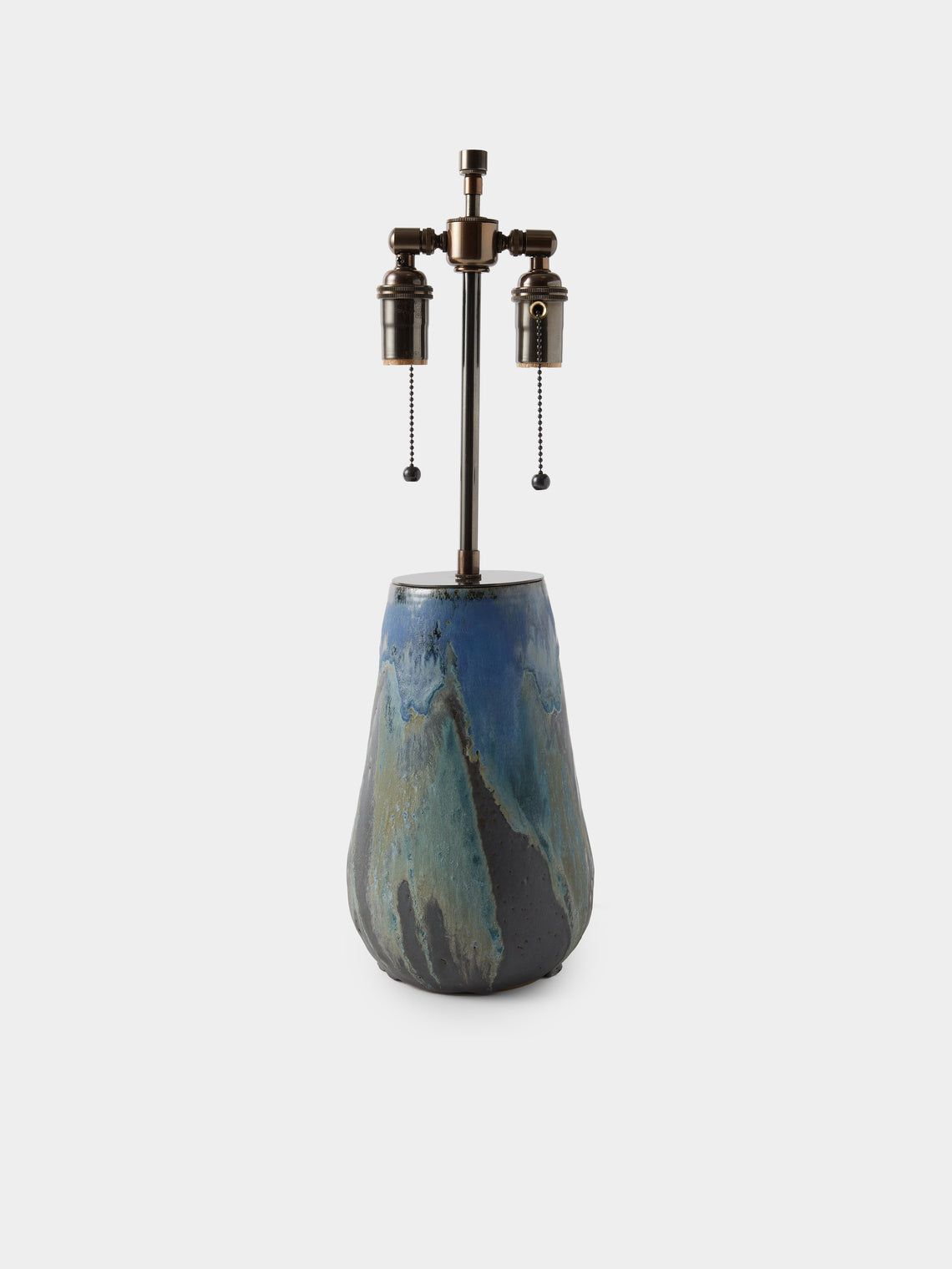 Peter Speliopoulos Projects - Hand-Glazed Stoneware Table Lamp - Blue - ABASK - 