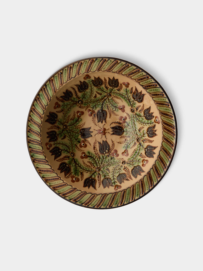 Poterie d’Évires - Flowers Hand-Painted Ceramic Serving Bowl - Cream - ABASK