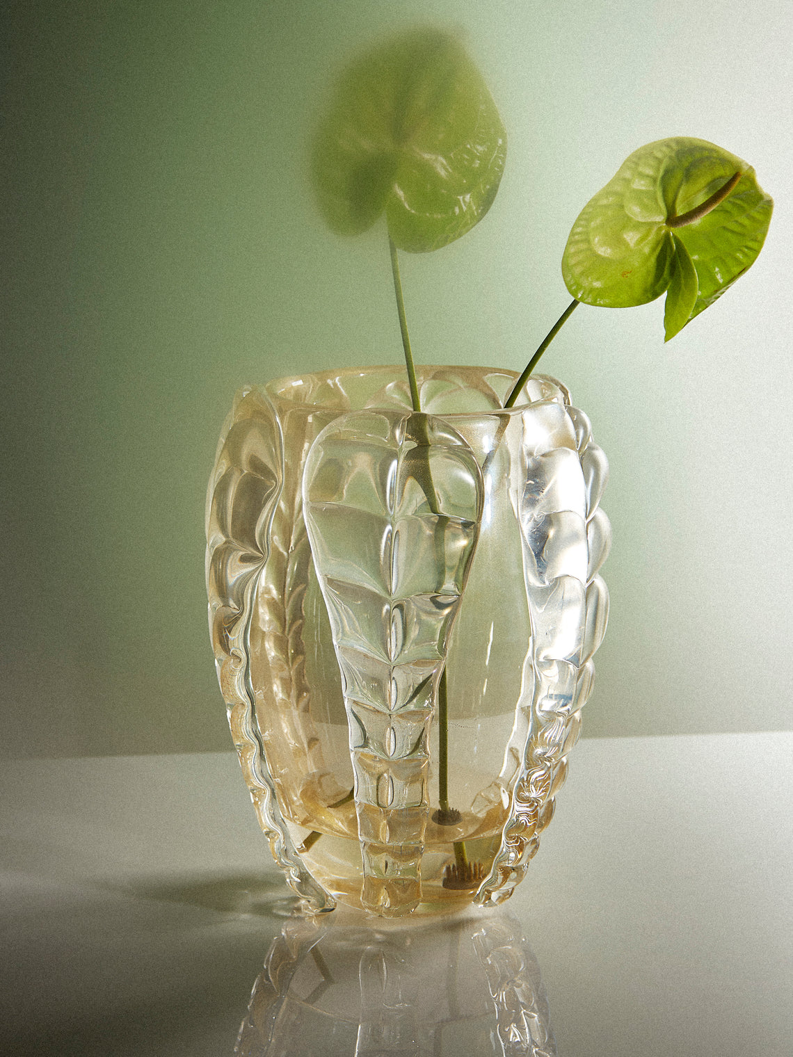 Antique and Vintage - 1970s Cenedese Murano Glass Vase - Clear - ABASK