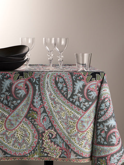 D'Ascoli - Crosby Printed Linen Rectangular Tablecloth (138in/3.5m) - Multiple - ABASK