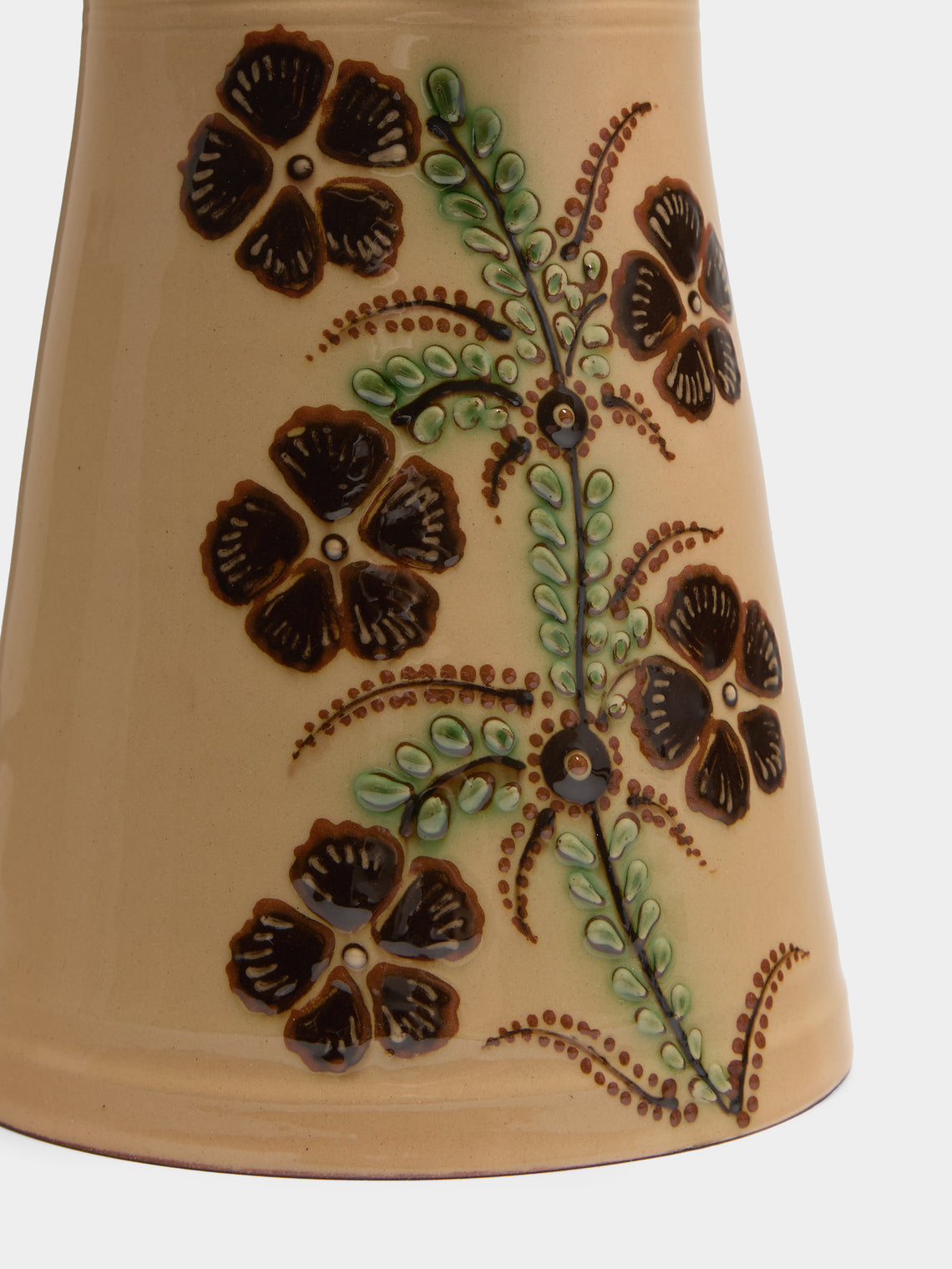 Poterie d’Évires - Rabbits Hand-Painted Ceramic Large Milk Jug - Cream - ABASK