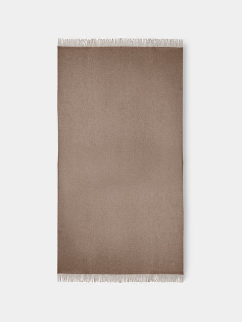 Johnstons of Elgin - Otter Cashmere Reversible Throw (75in/1.9m) - Camel - ABASK - 