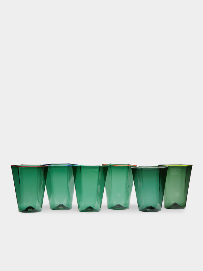 Giberto - Laguna Hand-Blown Murano Glass Mixed Tumblers (Set of 6) -  - ABASK - 