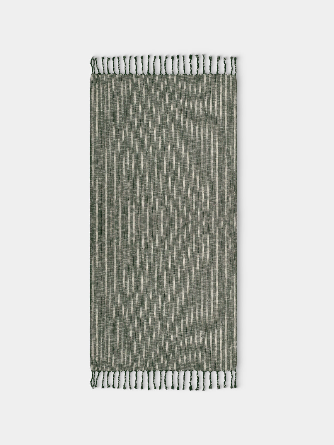 Mizar & Alcor - Basil Handwoven Linen and Cotton Towels (Set of 2) - Green - ABASK