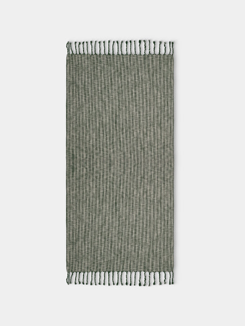 Mizar & Alcor - Basil Handwoven Linen and Cotton Towels (Set of 2) - Green - ABASK