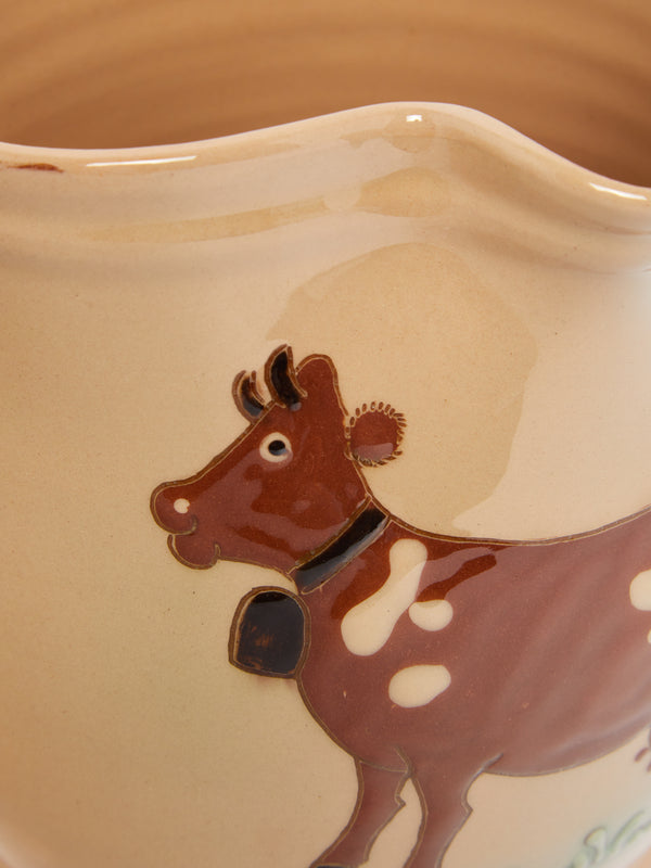 Poterie d’Évires - Cows Hand-Painted Ceramic Rounded Jug -  - ABASK