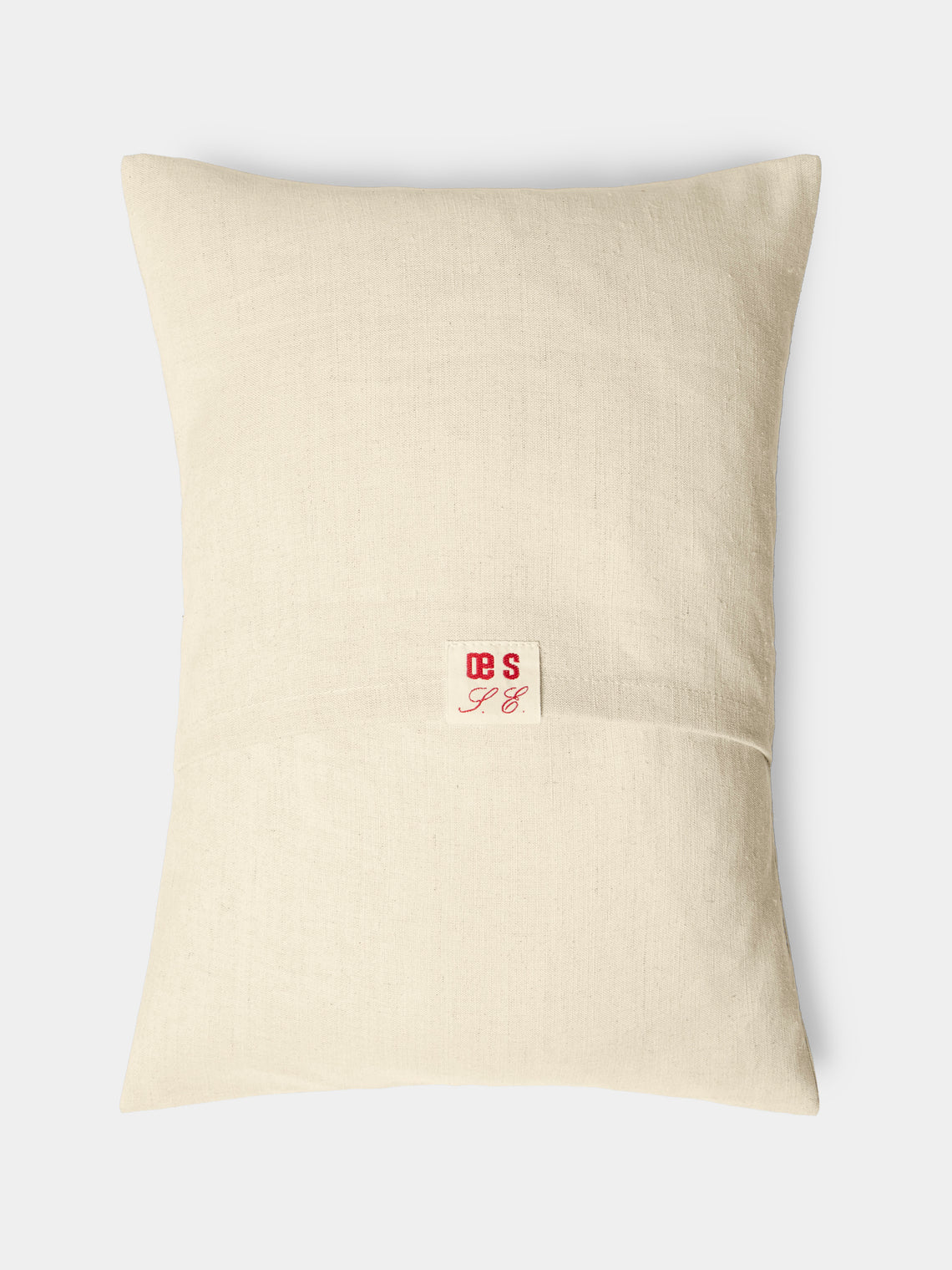 Oeuvres Sensibles - Picture Hand-Embroidered Cotton and Hemp Linen Cushion (15.5in/40cm) - Cream - ABASK