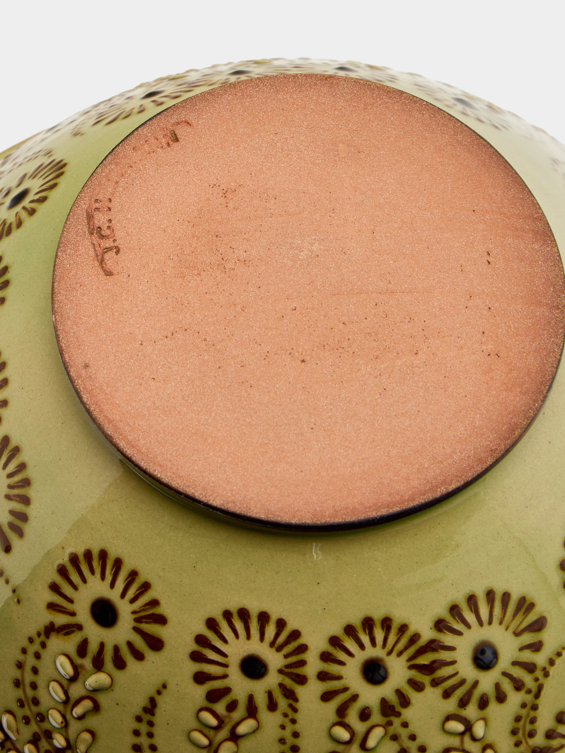 Poterie d’Évires - Flowers Hand-Painted Ceramic Petite Salad Bowl - Green - ABASK