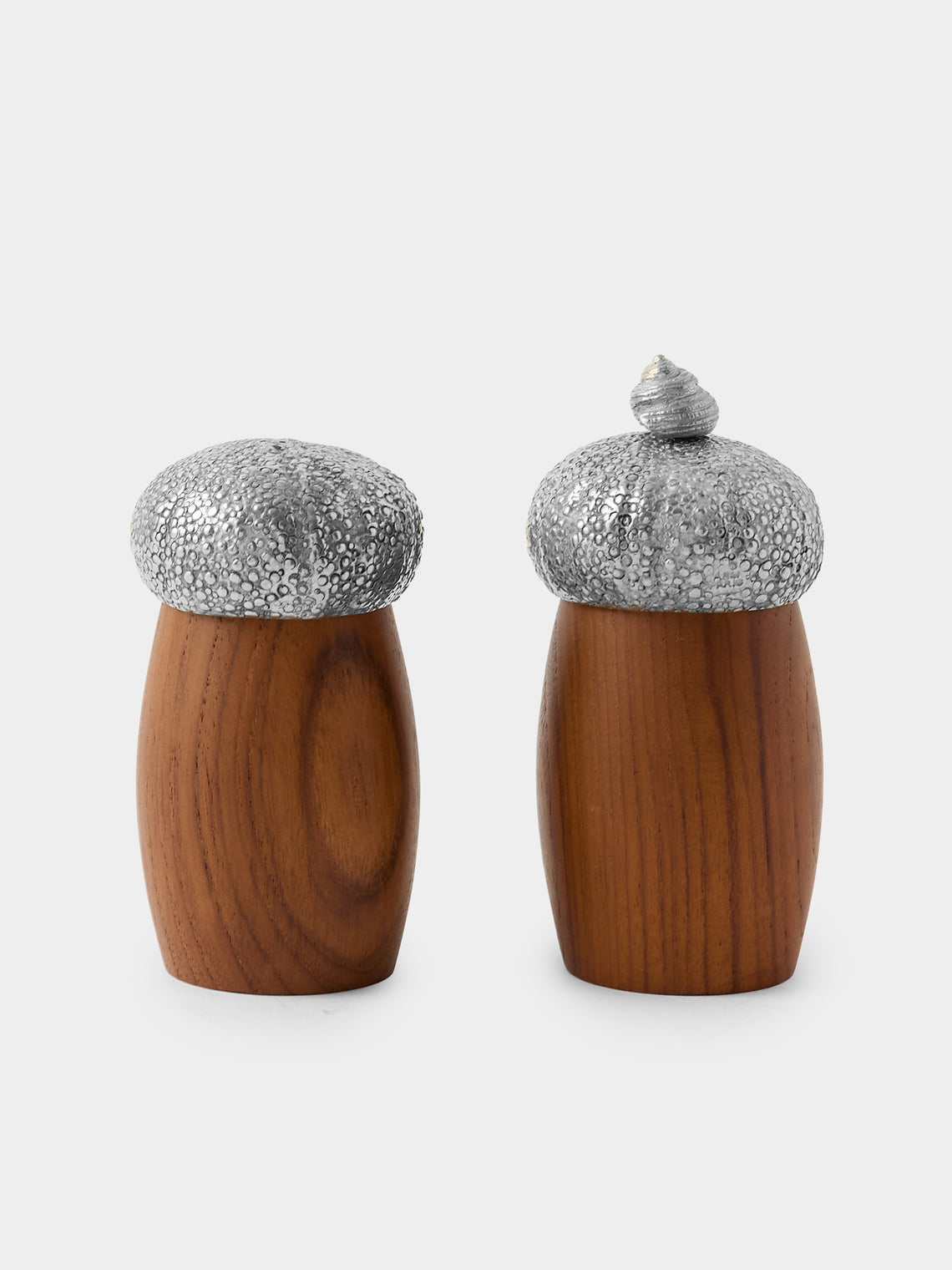 Au Bain Marie - | Set of 2 | Wood and Pewter Salt & Pepper Mills - Brown - ABASK - 