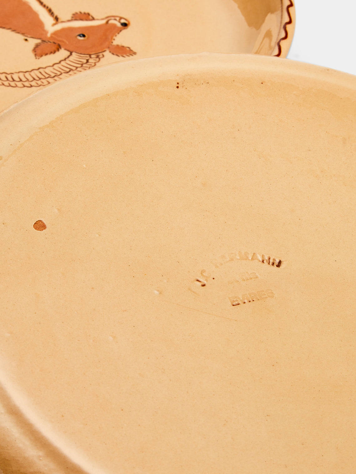 Poterie d’Évires - Animals Hand-Painted Ceramic Dinner Plates (Set of 4) - Cream - ABASK