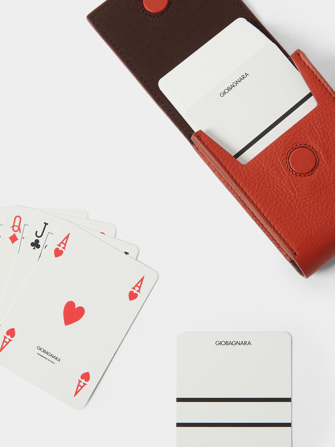 Giobagnara x Poltrona Frau - Leather Playing Card Pochette - Red - ABASK