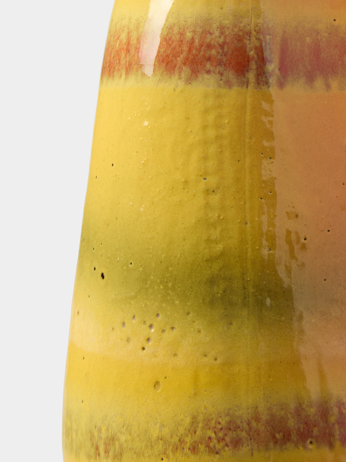 Antique and Vintage - 1950s Glass Vase (11in/28cm) - Yellow - ABASK